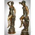 Bronze Garden Sculpture Ladies on rock (BFS-D272)